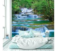 hgjdjhnf Photo Wallpaper Waterfall Forest River Wallpaper Jungle Thailand Asia,430cmx300cm Wall Sticker - Background Wall - Painting - Poster