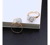 HGJH 2Pcs Natural Celestite Ring Irregular Rough Crystal Twining Ring Adjustable Women'S Open Stone Rings Reiki Balance Ankle Finger Rings for Women Girl Men