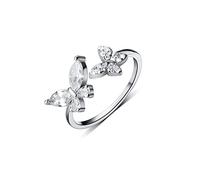 HGJH 925 Sterling Silver Butterfly Open Ring, Sterling Silver Thumb Ring, Eternity Ring, Wedding Charm Jewelry, Gifts For Men Girls Ladies