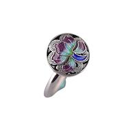 HGJH 925 Sterling Silver Ring,S925 Sterling Silver Peony Flower Ring Adjustable Rings Round Retro Index Finger Ring Silver Eternity Ring Wedding Charm Jewelry Gifts For Men Girls Ladies