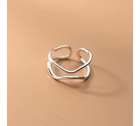 HGJH Adjustable Ring,S925 Sterling Silver Wavy Lines Ring Adjustable Rings Irregularity Open Ring Silver Thumb Ring Eternity Ring Wedding Charm Jewelry Gifts For Men Girls Ladies