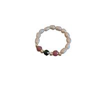 HGJH Adjustable Rings, Bohemian Natural Stone Rings For Women Brown-Red Adjustable Freshwater Pearl Ring Sweet Jewelry Elastic Rope