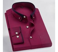 HGJH Mens Shirts,Mens Non Iron Stretch Shirt Long Sleeve Regular Fit Solid Shirts Casual Button Down Shirts Stylish Funky Fancy Shirt Business Shirts Party Hawaiian Shirts Dress Shirts,Burgundy,4Xl