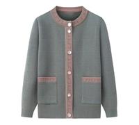 HGJH Senior Ladies Classic Lightweight Cardigan Jumper Middle-Aged and Elderly Knitted Cardigan Old Lady Casual Top Grandma Wear Coat Spring Autumn Mother Wear Warm Sweater,Green,M