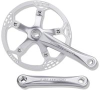 HGJHJJHK 170mm Folding Bicycle Crank Set 130 BCD Bike Square Taper Crankset 45/47/53/56/58T Single Speed Chainring Road Bicycle Crank Arm Set For 6/7/8/9/10 Speed,Silver-170mm,47T