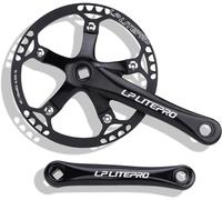 HGJHJJHK 170mm Folding Bicycle Crank Set 130 BCD Bike Square Taper Crankset 45/47/53/56/58T Single Speed Chainring Road Bicycle Crank Arm Set For 6/7/8/9/10 Speed,Black-170mm,47T
