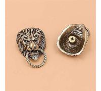 HGJHJJHK 2 Pcs Solid Brass Lion Head Design Conchos Screwback Rivets Leather Craft Bag Wallet Garment Decoration,Constructive23
