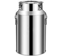 HGJHJJHK 201 Stainless Steel Milk Can With Sealed Lid, 4-8L Milk Bucket Wine Pail Oil Barrel Tea Canister Tote Jug For Liquid Storage Container,4L,4L,Constructive23