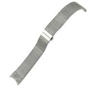HGJHJJHK 20mm Stainless Steel Metal Woven Wacthband For Breitling 41mm Time AB0176 Silver Solid Watch Strap Bracelets