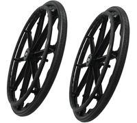 HGJHJJHK 24" Wheelchair Rear Wheel, Manual Wheelchair Accessory, Solid Replacement Large Wheel, Black (1 Pair)