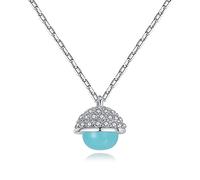 HGJHJJHK Accessories 925 Sterling Silver Necklace for Women Blue Pinecone Trendy Minimalist Women's Pendant Necklaces Unique Dainty Korean