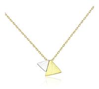 HGJHJJHK Accessories 925 Sterling Silver Necklace for Women Geometric Triangle Gold Silver Dichroism Trendy Minimalist Women's Pendant Necklaces Unique Dainty Korean