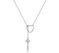 HGJHJJHK Accessories 925 Sterling Silver Necklace for Women Heart Shaped Hollow Out Trendy Minimalist Women's Pendant Necklaces Unique Dainty Korean