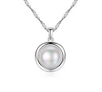 HGJHJJHK Accessories 925 Sterling Silver Necklace for Women White Pearl Trendy Minimalist Women's Pendant Necklaces Unique Dainty Korean