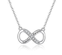 HGJHJJHK Accessories 925 Sterling Silver Necklace for Women White Zircon Bow Number 8 Trendy Minimalist Women's Pendant Necklaces Unique Dainty Korean