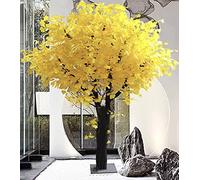 HGJHJJHK Artificial Cherry Blossom Trees Artificial Golden Colored Ginkgo Trees for Indoor Outdoor Decor Handmade Light Pink Flowers Tree Home Office Party Wedding yellow-6ft Decoration
