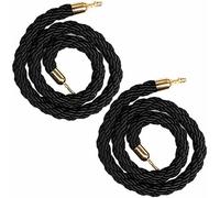 HGJHJJHK Black VIP Stanchion Rope 0.5/0.6/0.9/1/1.2/1.5/2/2.5/3m Long, Portable Crowd Control Ropes With Silver/Gold Hook, For Indoor & Outdoor Queue Partition,Gold Hooks,100cm/39in,Constructive23