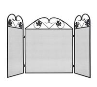 HGJHJJHK Fireplace Screen Fireplace Screen Folding Black Wrought Iron Mantel Spark Fireplace Screen Elegant Scrollwork Home Decoration Spark Guard Cover small gift
