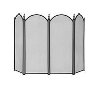 HGJHJJHK Fireplace Screen Large Black Fireplace Screen 4 Panel Iron Fireplace Screen Metal Decorative Mesh Solid Steel Spark Guard Cover Outdoor Tools Accessories,47.2 In X 31.5 I small gift