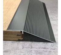 HGJHJJHK Floor Tsition Strip Floor Divider Strip, Door Tsition Strip Metal, Uneven Flooring Threshold Ramp/reducer For Indoor Outdoor Doorway, Gray Non Slip Waterproof Edge Trim, W 10cm - L 1m/39.4in