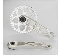 HGJHJJHK Folding Bicycle Crankset 170mm MTB Aluminum Alloy Bicycle Crank Arm Set 36T Road Bike Hollow Integrated Bicycle Crank,Silver Matte,170mm-36T