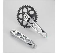 HGJHJJHK Folding Bicycle Crankset 170mm MTB Aluminum Alloy Bicycle Crank Arm Set 36T Road Bike Hollow Integrated Bicycle Crank,Black Glossy,170mm-36T