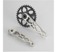 HGJHJJHK Folding Bicycle Crankset 170mm MTB Aluminum Alloy Bicycle Crank Arm Set 36T Road Bike Hollow Integrated Bicycle Crank,Black Matte,170mm-36T