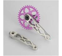 HGJHJJHK Folding Bicycle Crankset 170mm MTB Aluminum Alloy Bicycle Crank Arm Set 36T Road Bike Hollow Integrated Bicycle Crank,Purple Matte,170mm-36T