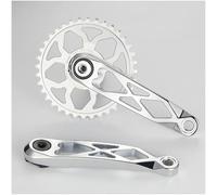 HGJHJJHK Folding Bicycle Crankset 170mm MTB Aluminum Alloy Bicycle Crank Arm Set 36T Road Bike Hollow Integrated Bicycle Crank,Silver Gloss,170mm-36T