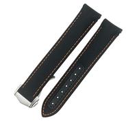 HGJHJJHK Folding Buckle Nylon Leather Watchband 20mm for Omega Seamaster AQUA TERRA 150 GMT Curved End Watch Strap