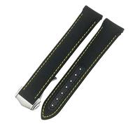 HGJHJJHK Folding Buckle Nylon Leather Watchband 20mm for Omega Seamaster AQUA TERRA 150 GMT Curved End Watch Strap