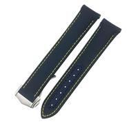 HGJHJJHK Folding Buckle Nylon Leather Watchband 20mm for Omega Seamaster AQUA TERRA 150 GMT Curved End Watch Strap