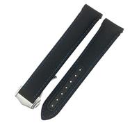 HGJHJJHK Folding Buckle Nylon Leather Watchband 20mm for Omega Seamaster AQUA TERRA 150 GMT Curved End Watch Strap