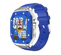 HGJHJJHK For Band Case Series 9 8 7 6 5 4 SE 45MM 42MM 44MM Modification Kit Metal Watch Case Frame Silicone Watch Strap Set