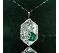 HGJHJJHK Girl 925 pendant necklace for women simulation emerald painting shell necklaces Made in China Decorations