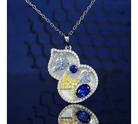 HGJHJJHK Girl 925 pendant necklace for women simulation emerald painting shell necklaces Made in China Decorations