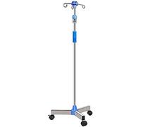 HGJHJJHK IV Stand IV Pole Stand Portable Height Adjustable Stainless Steel Infusion Stand, IV Bag Holder 4 Hook 3 Caster For Hospital And Clinic,With Wheels,Constructive23