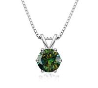 HGJHJJHK Jewelry Accessories 1ct Green/Yellow/Blue Moissanite Diamond Necklaces for Women, D Color Round Cut Diamond Necklaces, Pendant Necklaces, Jewelry s Decorations