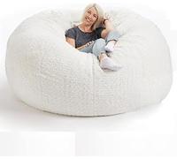 HGJHJJHK Large Bean Bag Chair,giant Foam-filled Furniture Machine Washable Covers,big Round Soft Fluffy Faux Fur Beanbag Lazy Sofa Bed Cover, 2, 6ft