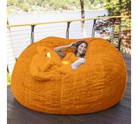 HGJHJJHK Large Bean Bag Chair,giant Foam-filled Furniture Machine Washable Covers,big Round Soft Fluffy Faux Fur Beanbag Lazy Sofa Bed Cover, 5, 7ft