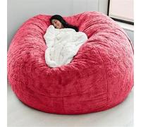 HGJHJJHK Large Bean Bag Chair,giant Foam-filled Furniture Machine Washable Covers,big Round Soft Fluffy Faux Fur Beanbag Lazy Sofa Bed Cover, 9, 6ft