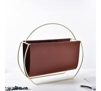 HGJHJJHK Leather Magazine Holder Pamphlet Organizer Racks, Portable Literature Newspaper Display Stand For Home, Living Room/bedroom Catalog Storage Rack, Brown