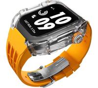 HGJHJJHK Luxury Transparent Glacier Watch Case Modification Kit,For Band Ultra 8 7 6 5 4 SE 44mm 45mm 49mm Rubber Watch Strap Replace