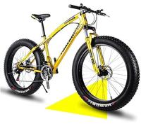 HGJHJJHK Men's And Women's Fat Tire Mountain Bikes,adult Full Suspension Beach Snow Mtb Bicycle,20/24/26 Inche,21-30 Speeds,disc Brakes, Yellow, 26inch/21Speed