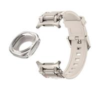 HGJHJJHK Metal Case Fluororubber Strap for Samsung Galaxy Watch 7 Ultra 47mm Metal Protective Case Cover Sport Bracelet for Galaxy Ultra 47mm FKM WatchBands