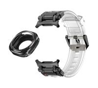 HGJHJJHK Metal Case Fluororubber Strap for Samsung Galaxy Watch 7 Ultra 47mm Metal Protective Case Cover Sport Bracelet for Galaxy Ultra 47mm FKM WatchBands