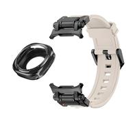 HGJHJJHK Metal Case Fluororubber Strap for Samsung Galaxy Watch 7 Ultra 47mm Metal Protective Case Cover Sport Bracelet for Galaxy Ultra 47mm FKM WatchBands