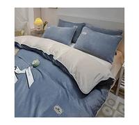 HGJHJJHK Milk Velvet Winter Duvet Cover Set Velvet Coral Velvet Double-sided Plus Velvet Quilt Cover Crystal Velvet Bed Sheet 4-piece Set (Color : D, Size : 2.0m bed sheet -220x240cm)
