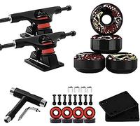 HGJHJJHK Skateboard Truck - Skate Board Standard Trucks 2pcs Skateboard Truck With Skate Wheel Riser Pad Bearing Accessory,Black-black2