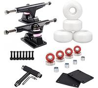 HGJHJJHK Skateboard Truck - Skate Board Standard Trucks 2pcs Skateboard Truck With Skate Wheel Riser Pad Bearing Accessory,Black-white